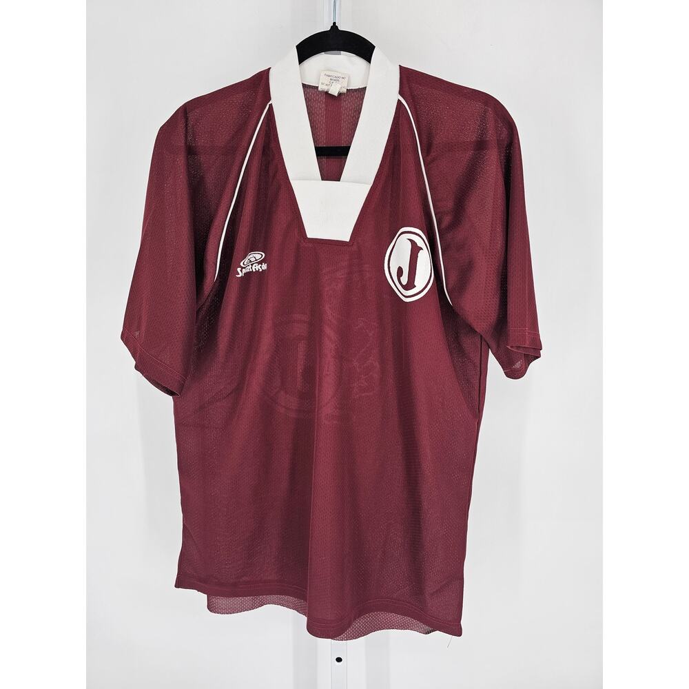 Vintage 1980s Mens Sz M Soccer Jersey Escola De Esportes Futbol Red White